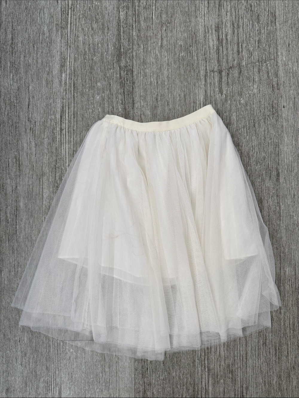 J crew girls Ivory Tulle Skirt - Flowy Circle Skater Style